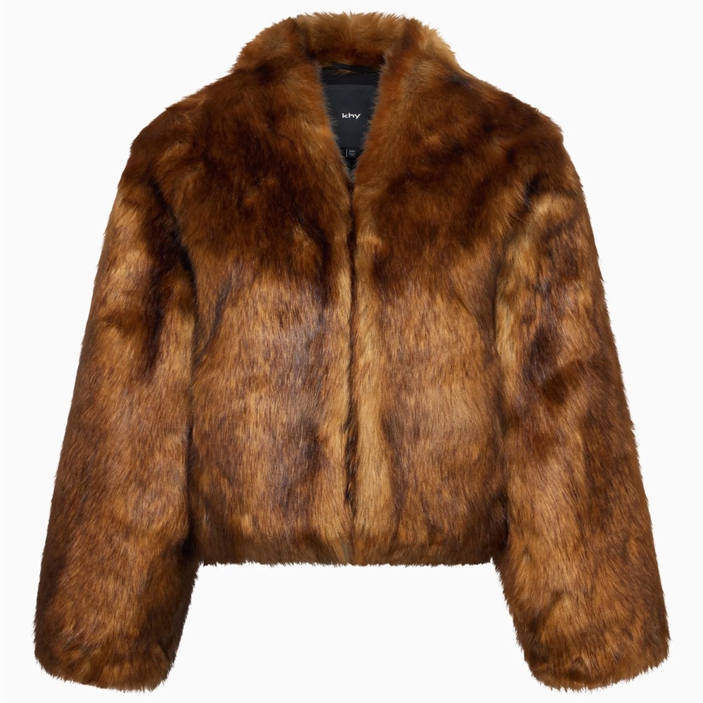 NWT KHY FAUX FUR JACKET IN CEDAR - Picture 4 of 10